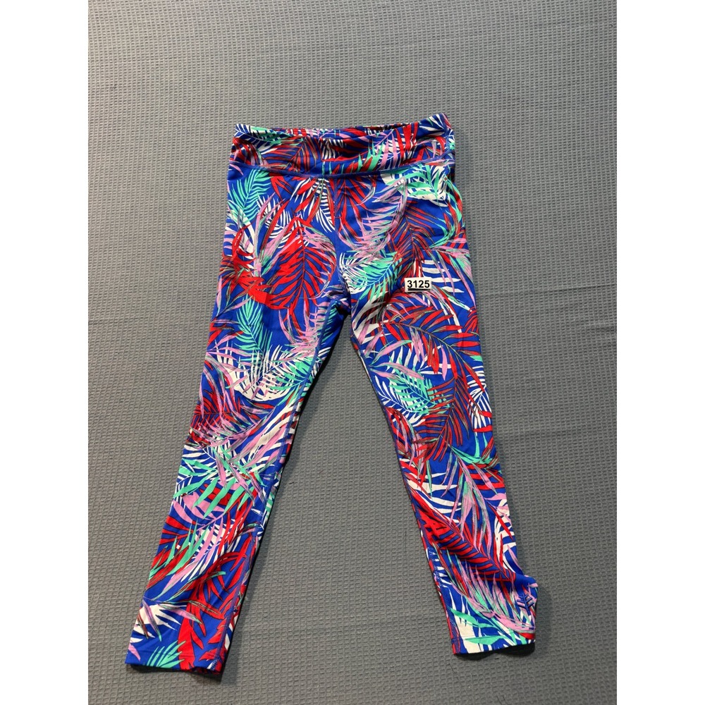 Coolibar Deep Water Swim Capris Womens XXS Blue Tropical